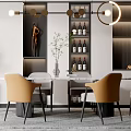 Modern Dining Table and Chair Combination 3d model