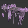 Rustic Industrial Mechanical Equipment With Circular Platform Metal Support Legs And Components
