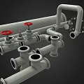 Modern piped pipe group water pipe 3d model
