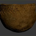 Hand Carved Clay Pot Sculpture With Textured Surface And Holes Design
