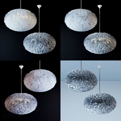 modern chandelier feather chandelier 3d model