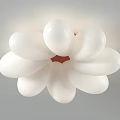 Modern White Petal Shaped Ceiling Light with Decorative Flower Design 3d model
