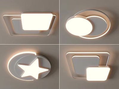 Modern Ceiling Lights with Different Shapes Square Round Star Design for Home Decor 3d model
