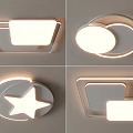 Modern Ceiling Lights with Different Shapes Square Round Star Design for Home Decor 3d model