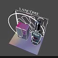 Lancome Perfume Retail Display Stand Commercial Equipment With LED Lights And Purple Pink Elements