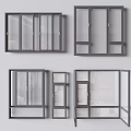 Window casement window sliding window broken bridge aluminum glass single window bay window 3d model