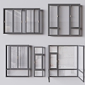 Window casement window sliding window broken bridge aluminum glass single window bay window 3d model