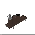 Elegant Brown Bathroom Accessories Set With Soap Dispenser Toothbrush Holder And Tray