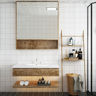 Nordic Bathroom Cabinet 3d model