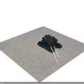 Armored Military Tank With Heavy Weapons On Cracked Battlefield Terrain