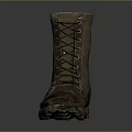 Worn Olive Green Military Boots With Lace Up Design And Durable Sole For Daily Use