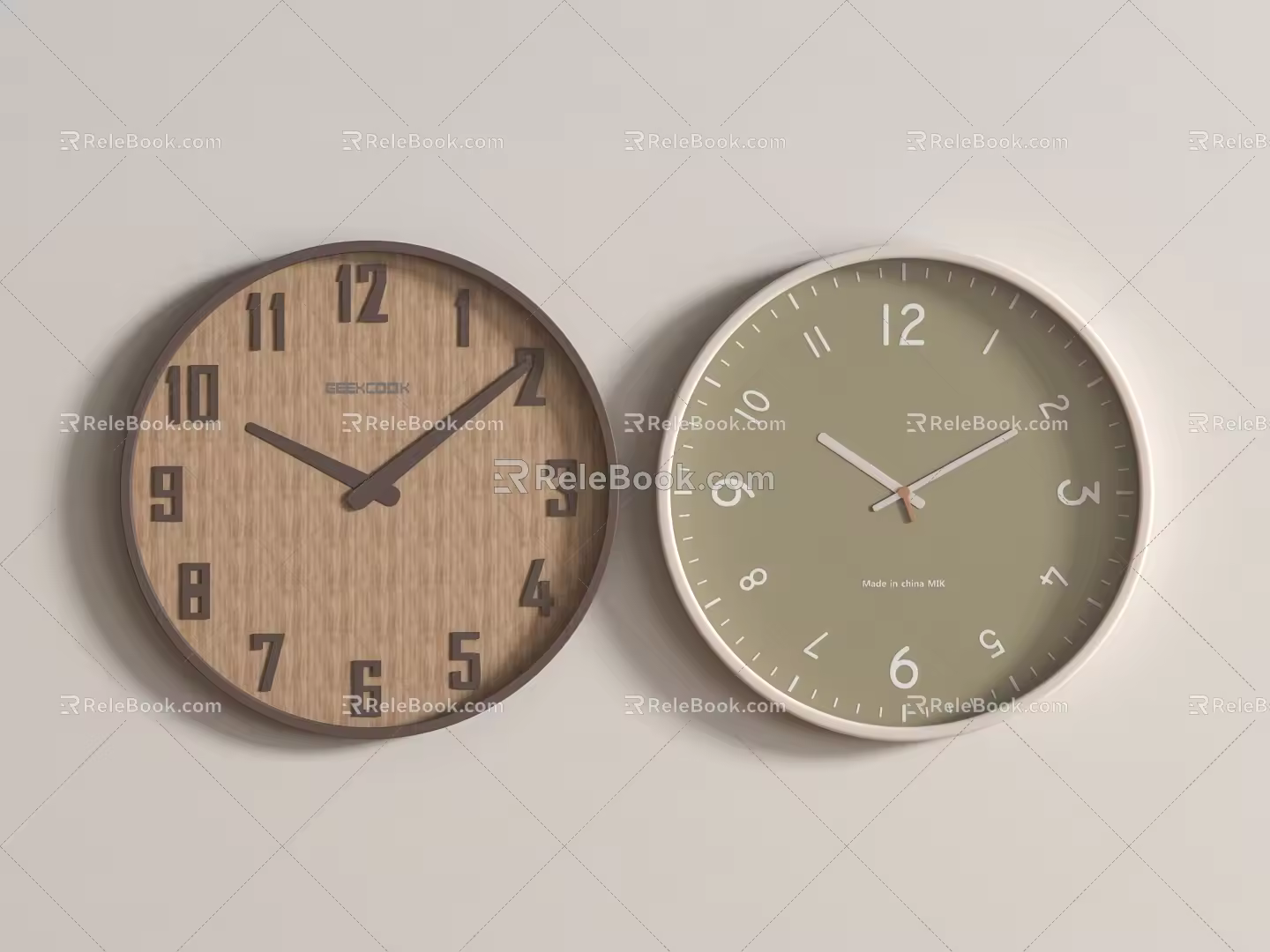 modern wall clock combination clock wall clock 3d model