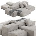 Public sofa lobby sofa module sofa stitching sofa 3d model