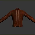 Stylish Red Leather Jacket With Open Front Long Sleeves And Gray Background Reflection 3d model