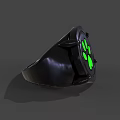 Black Ring With Green Paw Print Stylish Unique Jewelry Design Piece