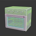 Silver Compact Countertop Oven With Stainless Steel Body Glass Door And Control Knobs Kitchen Appliance