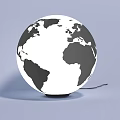 Globe Shaped Table Lamp Featuring White Black Earth Map Design For Home Decor 3d model