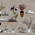Modern Ornaments Combination Decorations Display Artwork 3d model