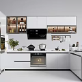 White Cabinets In Modern Kitchen With Stainless Steel Appliances Countertop And Storage