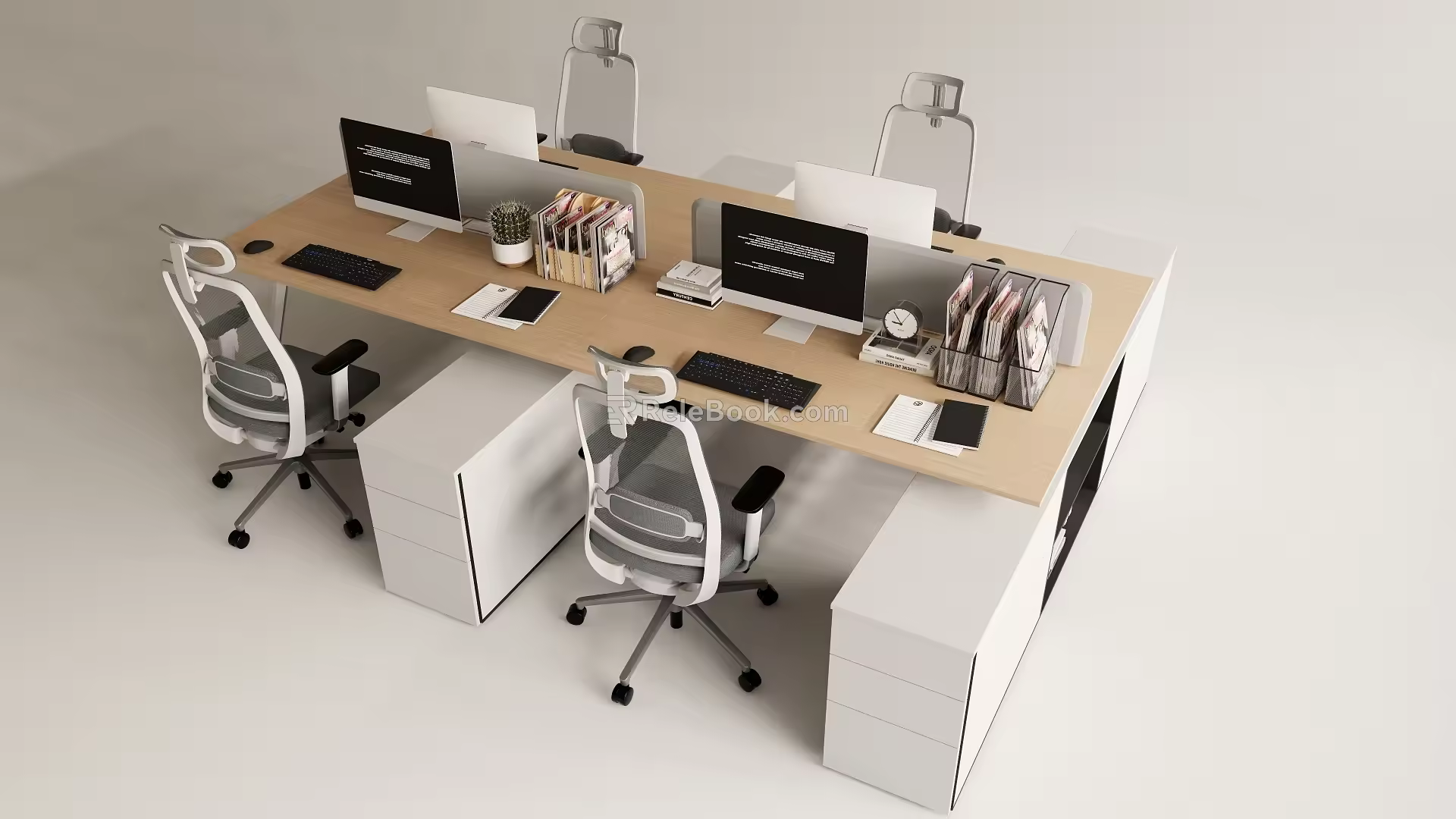 Simple office desk and chair combination 3d model