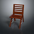 Simple Minimalist Wooden Single Chair With Slatted Backrest And Seat Design