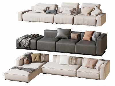 Modern double sofa multiplayer sofa corner sofa model