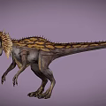 Detailed Frilled Dinosaur With Spiked Back And Striped Body Skin