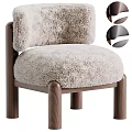 Cozy Plush Upholstered Accent Chair With Wooden Frame And Cylindrical Legs