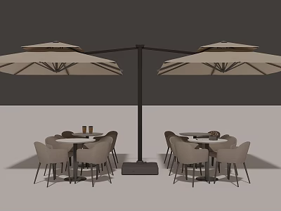 Modern Outdoor Table and Chair Sunshade Umbrella Outdoor Coffee Table and Chair Sunshade Umbrella 3d model