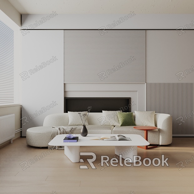 Modern three-seat sofa 3d model 