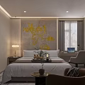 Modern Hotel Guest Room Interior With Wooden Elements Sofa TV Rug And Decorative Plants