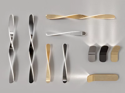 Modern Wall Lamps With Sleek Metal Curved Design And Gold Silver Finishes 3d model