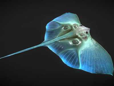 ray fish devil fish deep sea creatures marine creatures 3d model