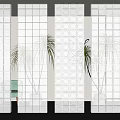 Modern Transparent Room Divider With Circular Pattern Design For Contemporary Interior Space 3d model