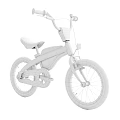 Blue Classic Bicycle With Brown Seat Steel Frame And Stylish Design Details
