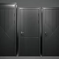 Black Security Doors Three Different Designs With Textured Panels And Modern Lines 3d model