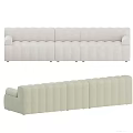 Modern Multi Seater Sofa With Stitched Design In Light Gray And Off White 3d model