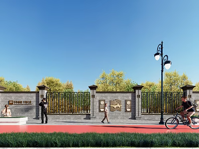 New Chinese-style Wall City Landscape Wall 3d model