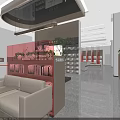 Contemporary Spacious Bank Lobby Interior Design With Comfortable Seating Area And Customer Service Counter