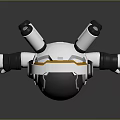 Game And Movie Character Astronaut 3D Model Cartoon Style With White Spacesuit Multiple Back Cannons