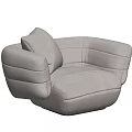 Single Sofa Modern Design Light Colored Comfortable Armrests Backrest And Pillow With Multiple Color Choices 3d model