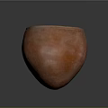 Artisan Hand Carved Orange Terracotta Pottery Vessel With Textured Surface