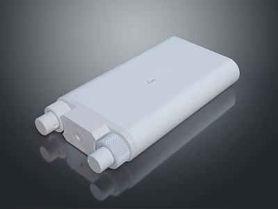 Angular Line Design of Modern White Electronic Device with Sleek Finish and Interfaces 3d model