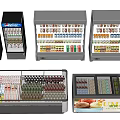 Refrigerated Beverage Display Fridges With Coca Cola Sprite And Summit Drinks 3d model
