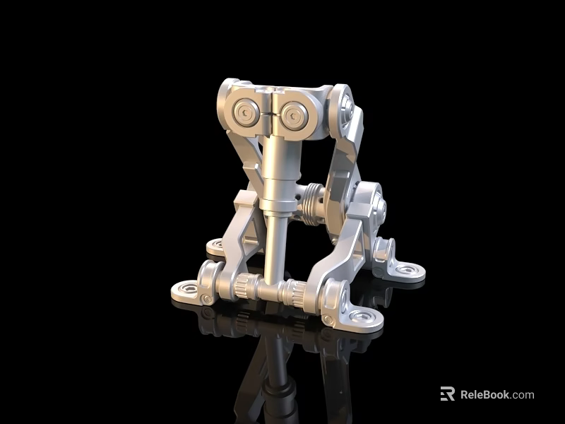Silver Mechanical Structure With Bolted Joints And Support Frame Components 3d model 