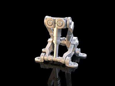 Silver Mechanical Structure With Bolted Joints And Support Frame Components 3d model