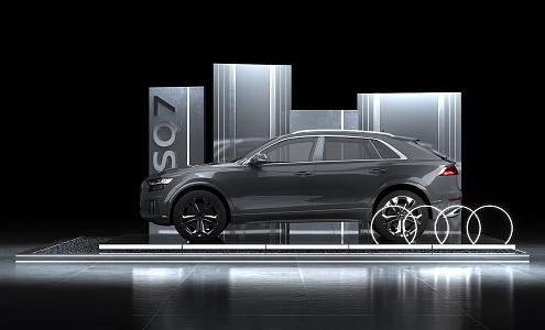 Audi SQ7 car platform display exhibition car auto parts booth exhibition car platform 3d model