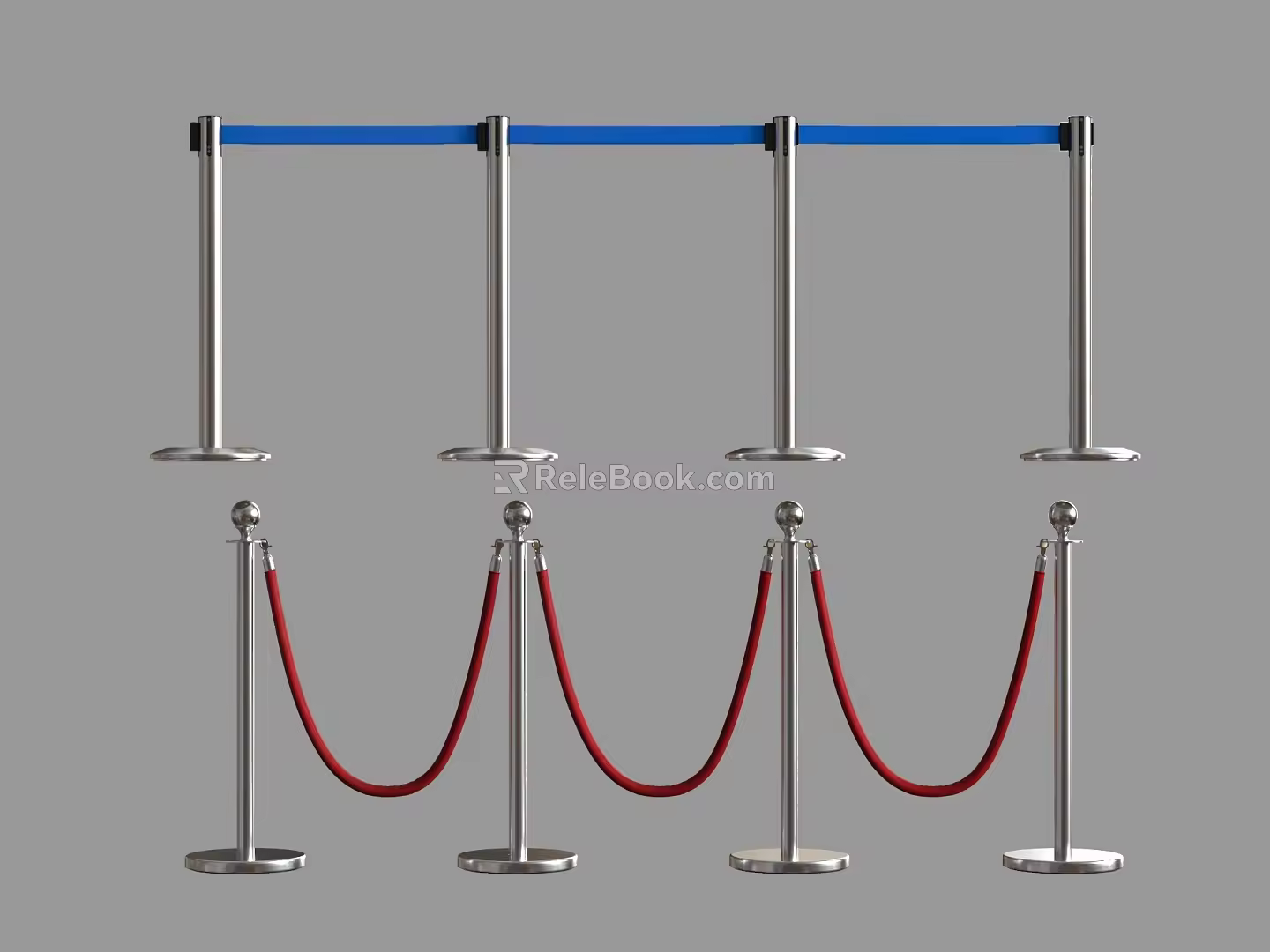 Queuing guardrail one-meter cordon 3d model