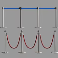 Queuing guardrail one-meter cordon 3d model