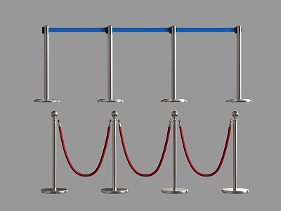 Queuing guardrail one-meter cordon 3d model